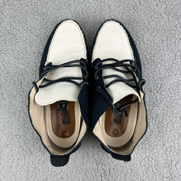 The Generic Man Boat Shoe Men 8 Navy Blue White Casual Dress Shoreman Mid Boot 1 - Picture 5 of 10